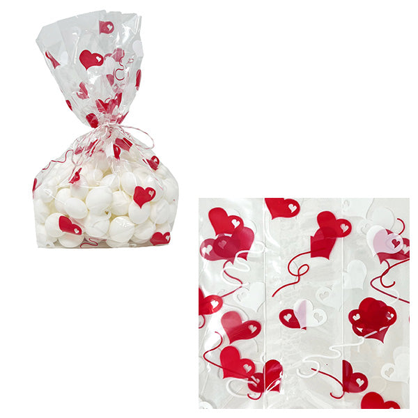 CREATIVE - VALENTINE DAY HEARTS C2 CELLO BAGS 25PK