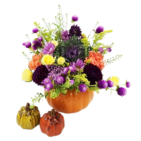 MVR PLUS - LARGE ORANGE PUMPKING FLORAL ARRANGEMENT EA
