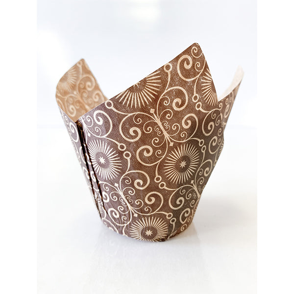 ENJAY - BAKING TULIP BROWN PRINTED (MARIPOSA SWIRL) 100CT