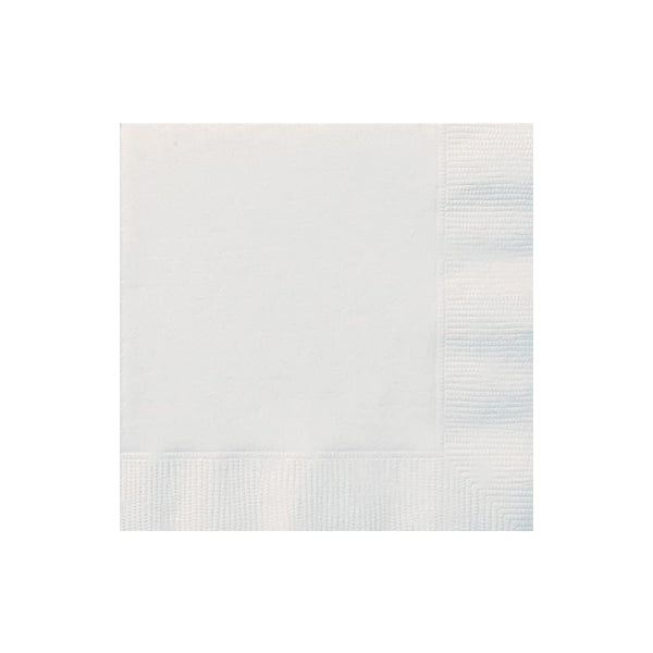 UNIQUE - BRIGHT WHITE BEVERAGE NAPKINS 20CT