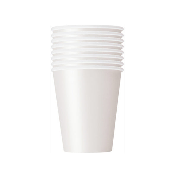 UNIQUE - 9oz WHITE PAPER CUPS EA