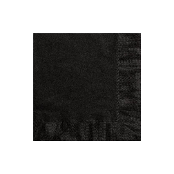 UNIQUE - 20 MIDNIGHT BLACK BEV NAPKINS 1EA