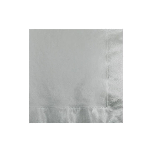 UNIQUE - 20PK SILVER BEVERAGE NAPKINS EA