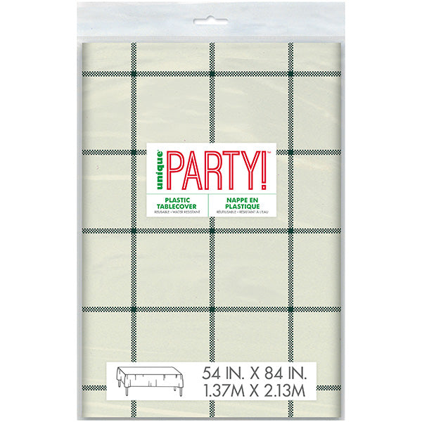 UNIQUE - GINGHAM FAUX FLANNEL VINYL TABLECOVER 54INx84IN 1CT