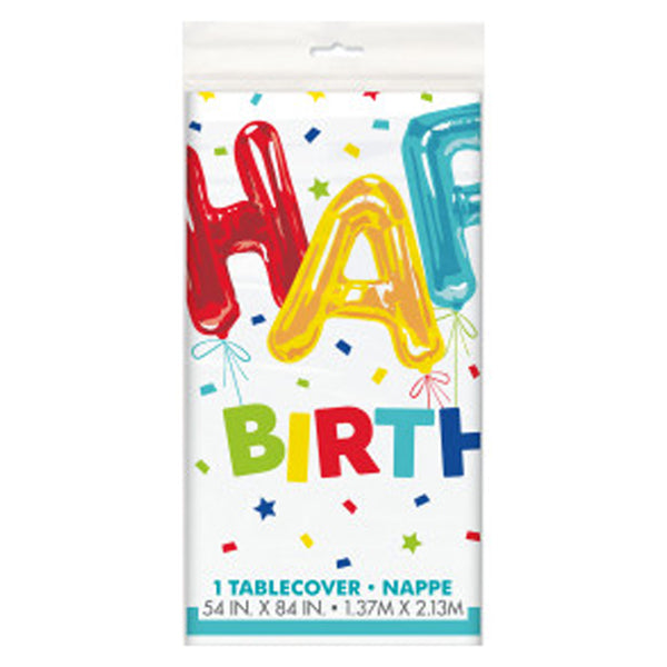 UNIQUE - HAPPY BALLOON BIRTHDAY PLASTIC TABLE COVER EA