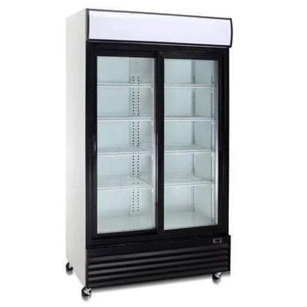 COOLASONIC - P800WA DOUBLE SLIDING GLASS DOOR REFRIGERATOR 40"W