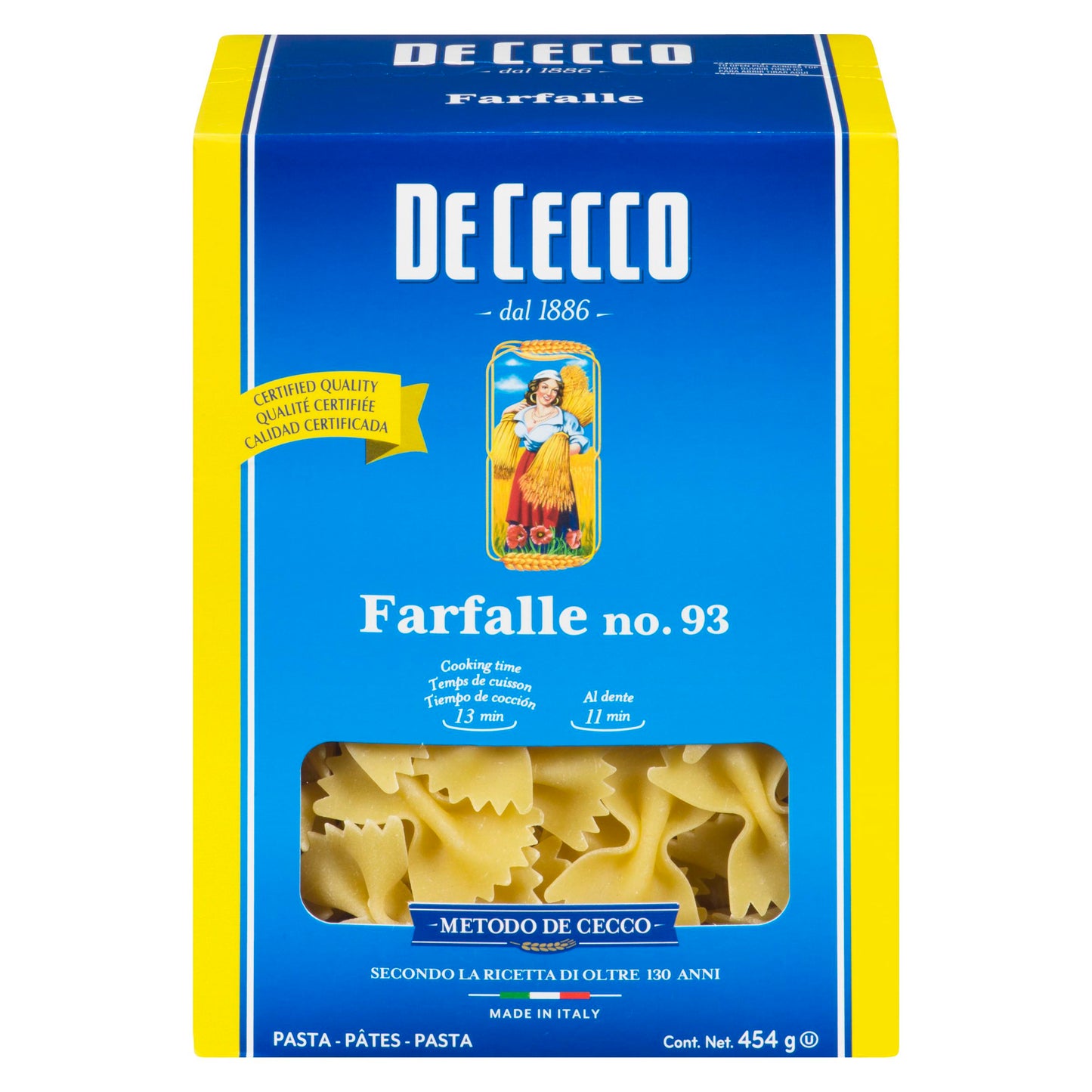 DE CECCO - #93 PASTA FARFALLE 454GR