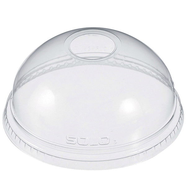 DART - 16/24OZ CLEAR DOME LID W/ HOLE 100 EA