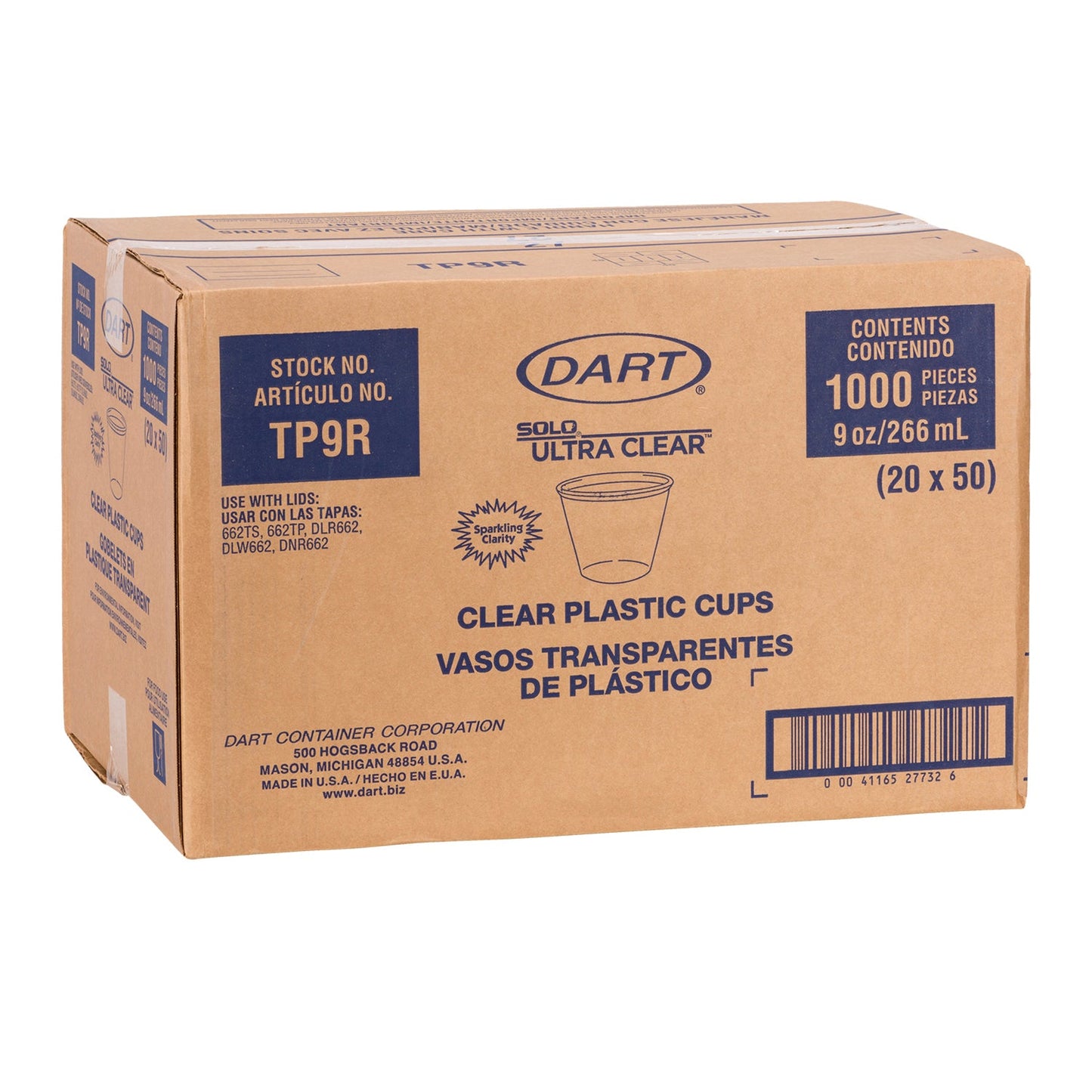 DART - 9OZ CLEAR CUP WIDE 20x50EA