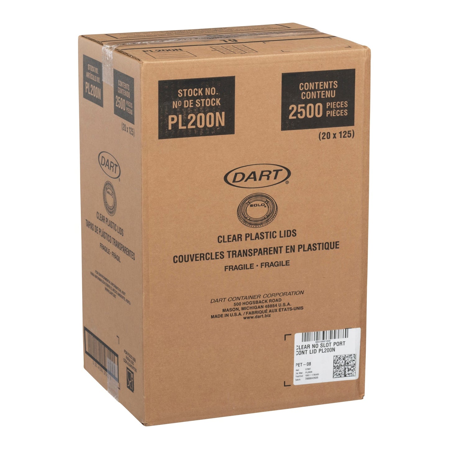 DART - CLEAR PLASTIC LID 1.5-2oz PORTION CUP 20x125 EA