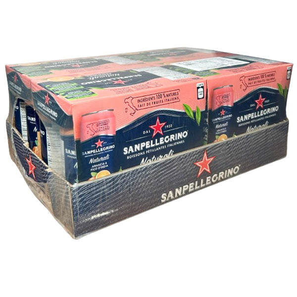 SAN PELLEGRINO - ORANGE PRICKLY PEAR CANS 24x330ML