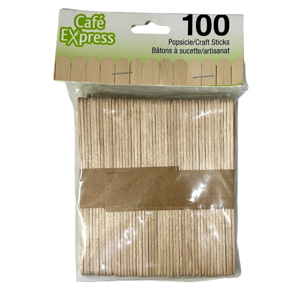 CAFE EXPRESS - POPSICLE CRAFT STICKS 100CT