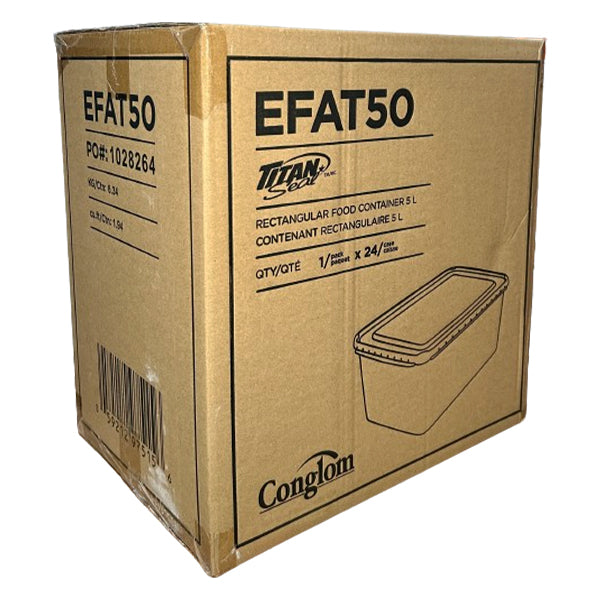 TITAN - X-LARGE TALL RECTANGLE FOOD CONTAINER 5.0L EA