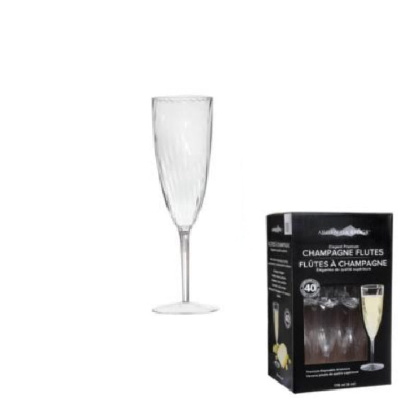 ARGENTIA RIDGE - PLASTIC CRYSTAL CHAMPAGNE GLASSES 40EA