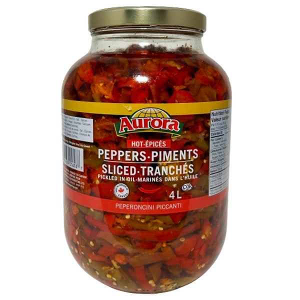 AURORA - PEPPERS HOT SLICED IN OIL 4LT