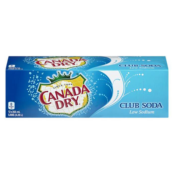 CANADA DRY - CLUB SODA CANS 12x355ML