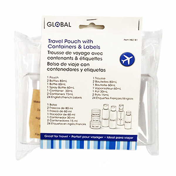 CTG - CARRY ON TRAVEL POUCH W/CONTAINERS/LABELS EA