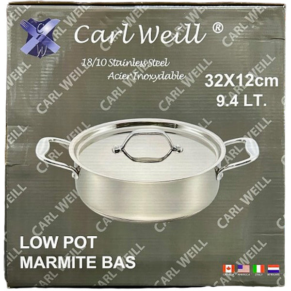 CARL WELL - STAINLESS STEEL INDUCTION READY POT 9.4LT EA