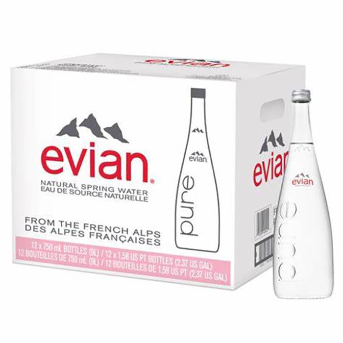 EVIAN - WATER NATURAL GLASS 12x750ML