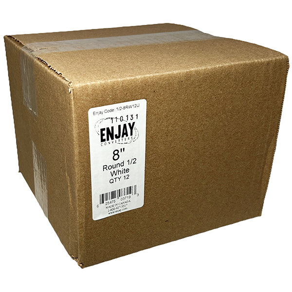 ENJAY - 8" ROUND X 1/2 WHITE BOARD 12EA