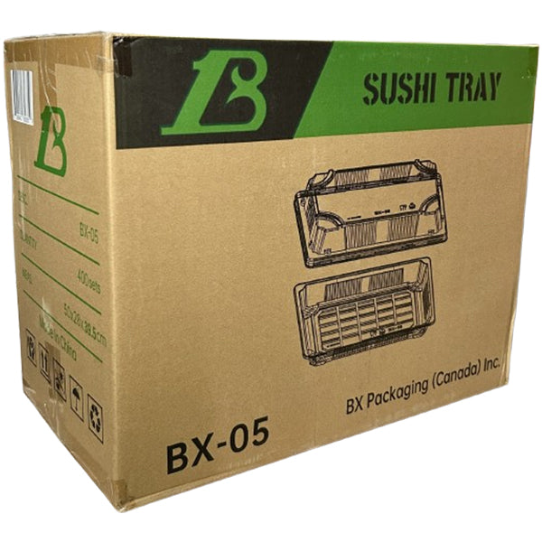 BX PACKAGING - 20 CLEAR BLUE WITH LIDS SUSHI TRAYS 300CT