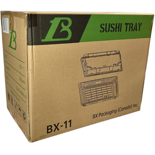 BX PACKAGING - 25 CLEAR BLUE WITH LIDS SUSHI TRAYS 200CT