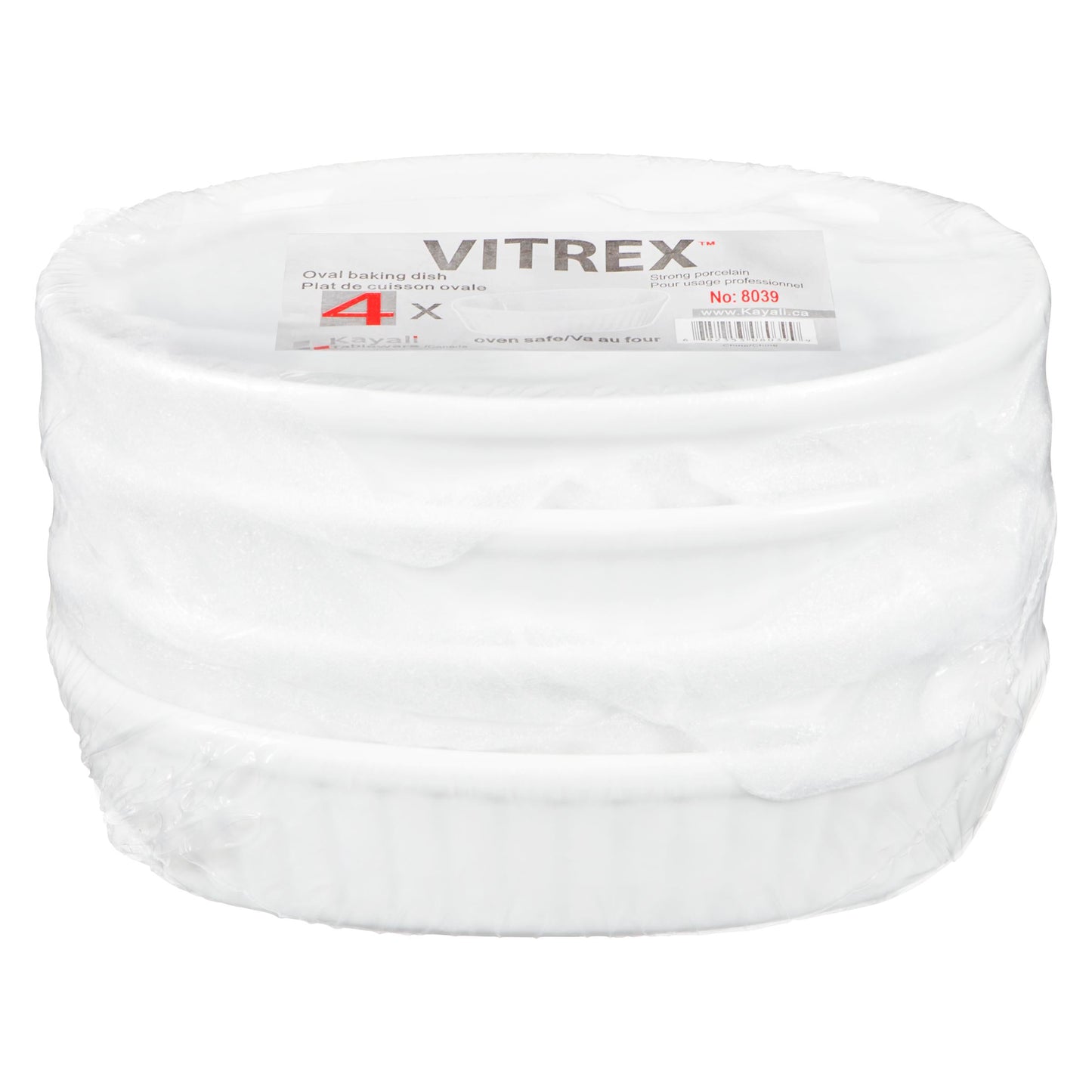 VITREX - 5.75IN SMALL OVAL BAKING DISH 4EA