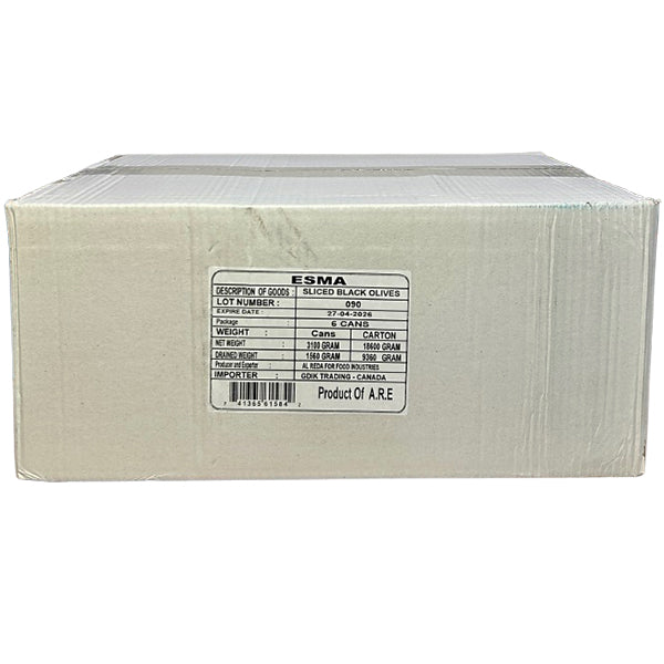 ESMA - BLACK SLICED OLIVES 6x100 OZ