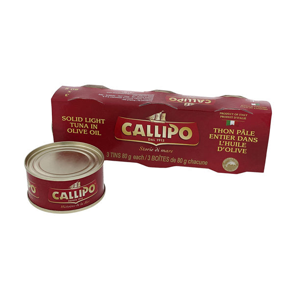 CALLIPO - SOLID LIGHT TUNA IN OIL 3x80 GR