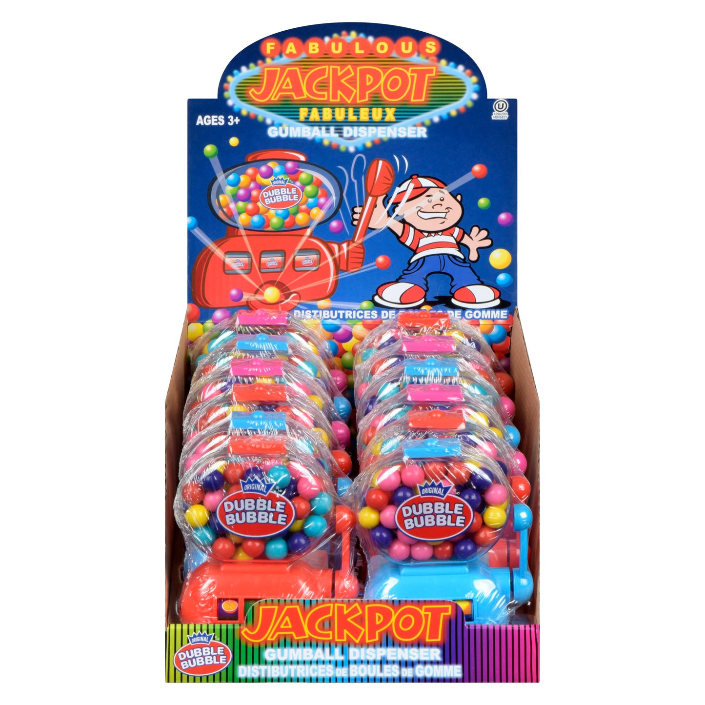 DUBBLE BUBBLE - JACKPOT GUMBALL DISPENSER 12 EA