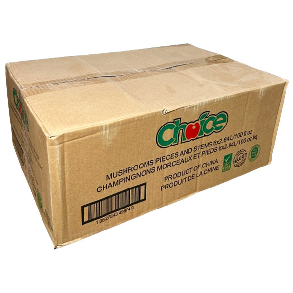 CHOICE BRANDS - MUSHROOMS PIECES STEMS 6x100 OZ