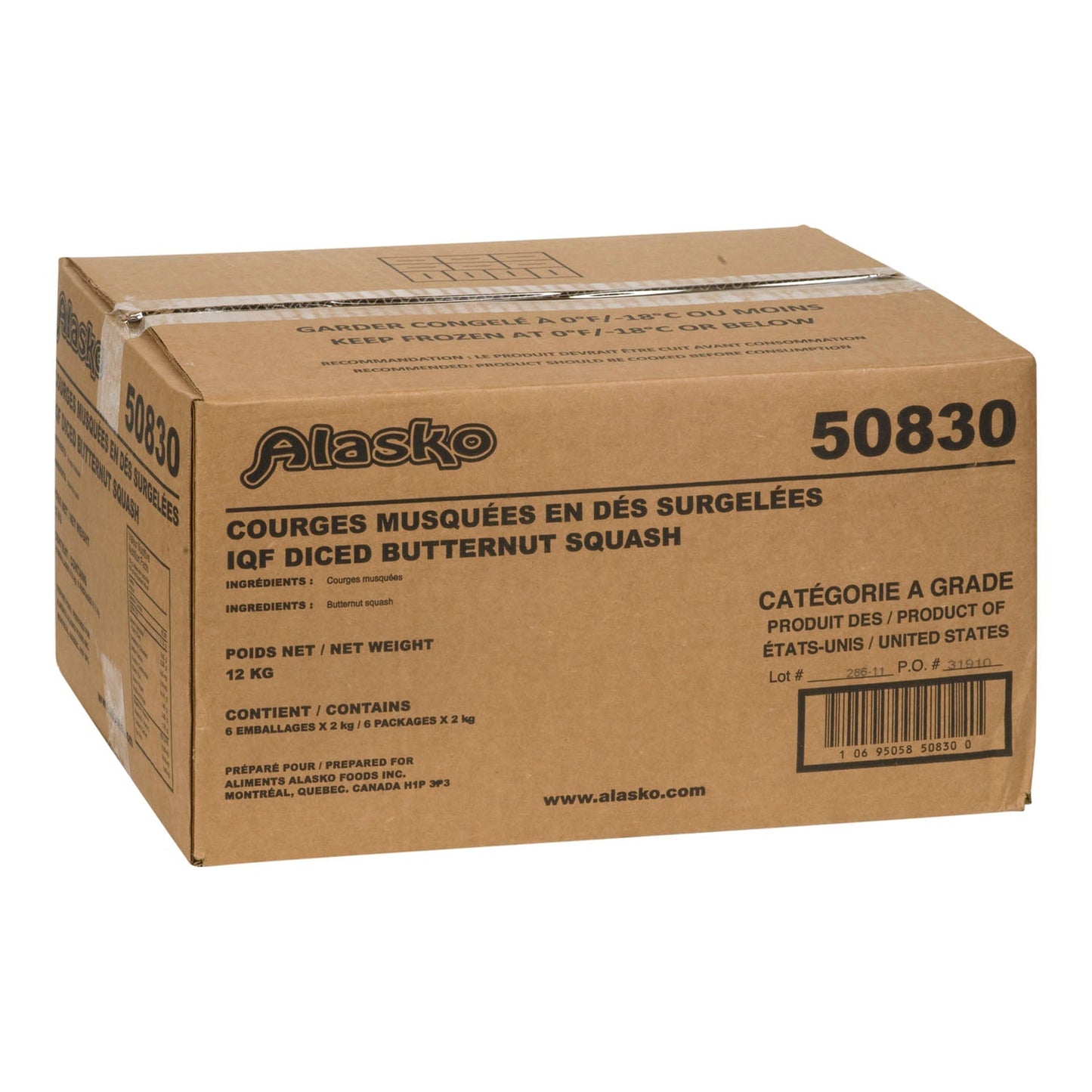 ALASKO - BUTTERNUT SQUASH DICED 6x2 KG