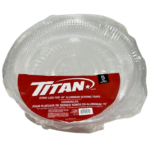 TITAN - 18in DOME LIDS FOR ALUMINUM TRAY 5EA