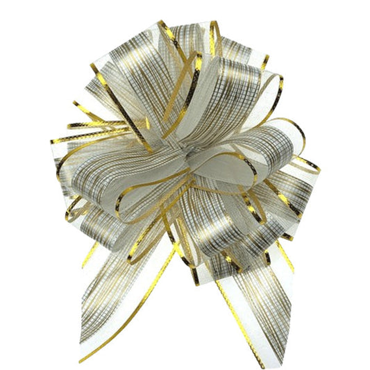APEX ELEGANCE - 7" MIXED FABRIC PULL BOWS WHITE 1EA