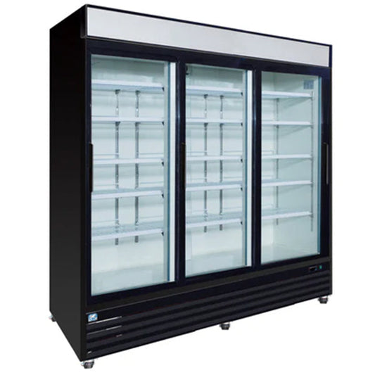 COLDZONE - 81R-G3 3 DOOR GLASS REFRIGERATOR SLIDING 81"