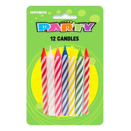 UNIQUE - JUMBO SPIRAL CANDLES MULTI 12EA