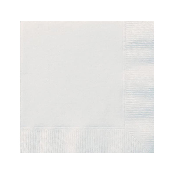 UNIQUE - BRIGHT WHITE LUNCHEON NAPKINS 20CT