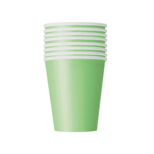 UNIQUE - 9oz LIME GREEN PAPER CUPS EA