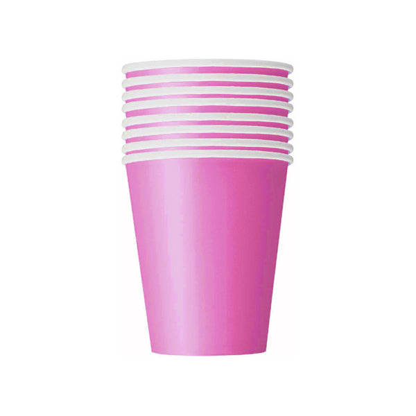 UNIQUE - 9oz HOT PINK PAPER CUP 8EA