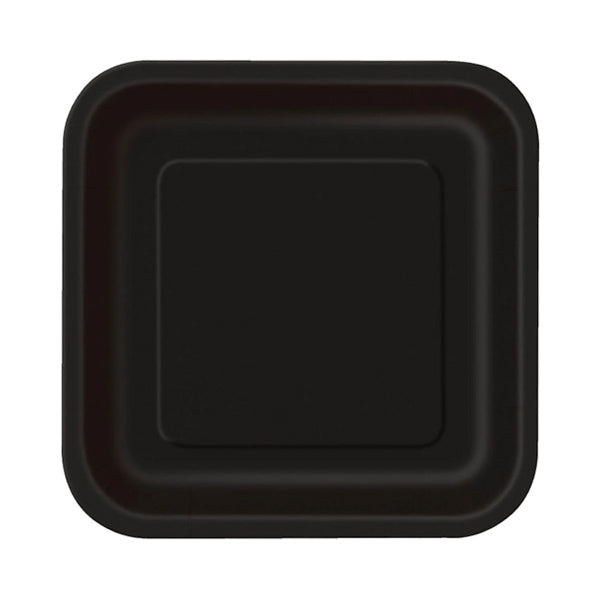 UNIQUE - MIDNIGHT BLACK 9in SQUARE PLAES EA