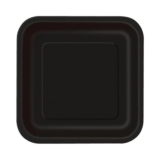 UNIQUE - MIDNIGHT BLACK 9in SQUARE PLAES EA