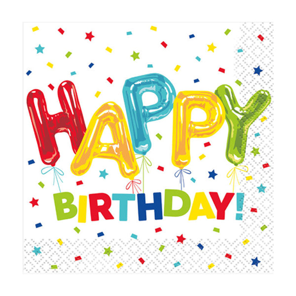 UNIQUE - HAPPY BALLOON BIRTHDAY LUNCHEON NAPKINS 16CT