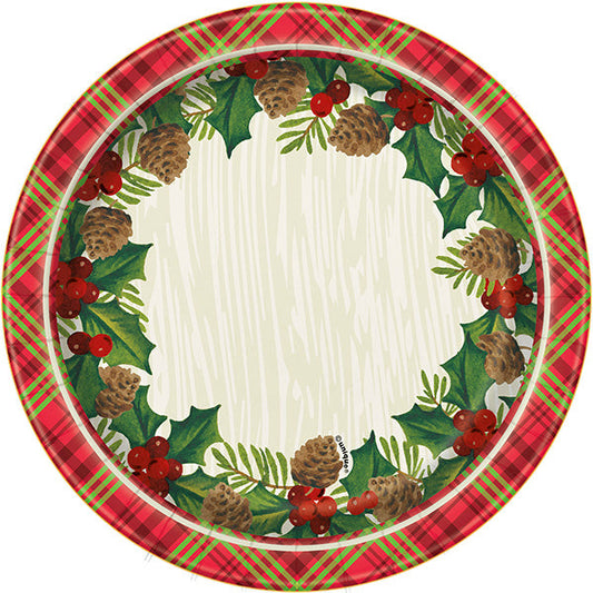 UNIQUE - CHRISTMAS RED POINSETTA 7" PLATES (8) EA