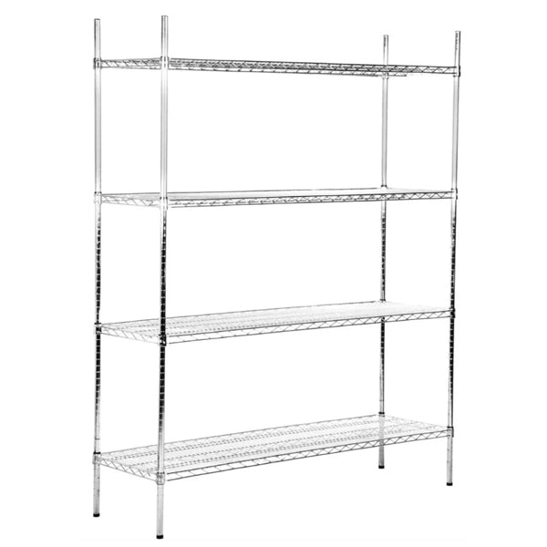 CANARAC - CHROME EPOXY WIRE SHELF KITS 72"H/14"D EA