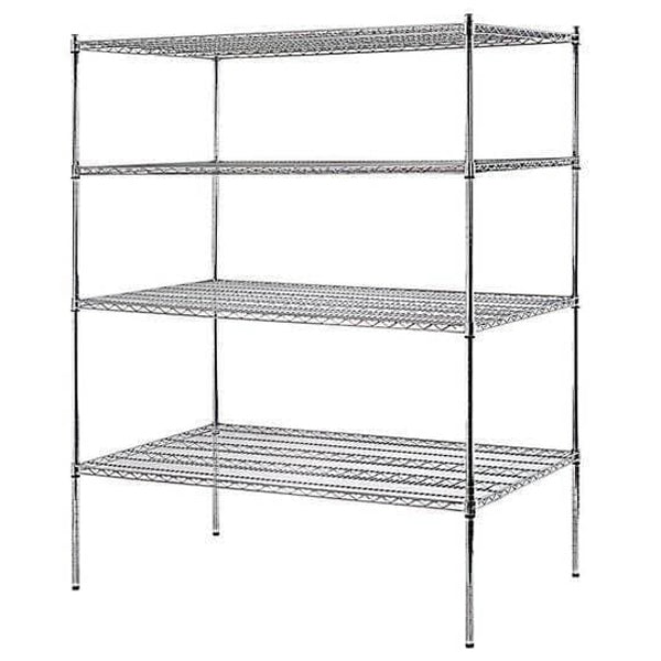 CANARAC - CHROME EPOXY WIRE SHELF KITS 72"H/14"D EA