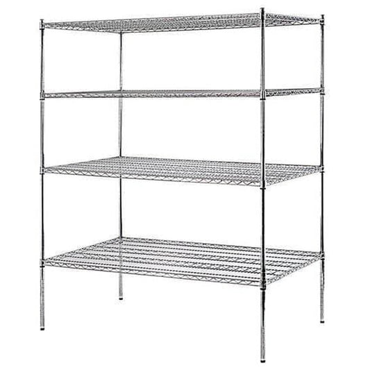 CANARAC - CHROME EPOXY WIRE SHELF KITS 72"H/14"D EA