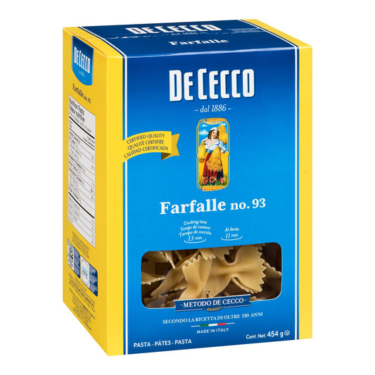 DE CECCO - #93 PASTA FARFALLE 12x454 GR