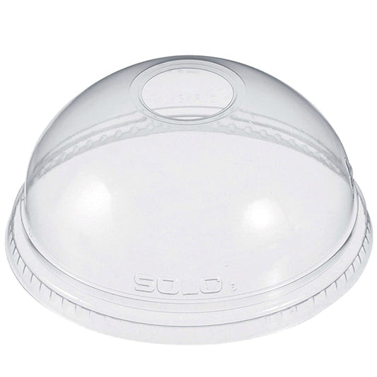 DART - 16/24OZ CLEAR DOME LID  W/ HOLE 100 EA