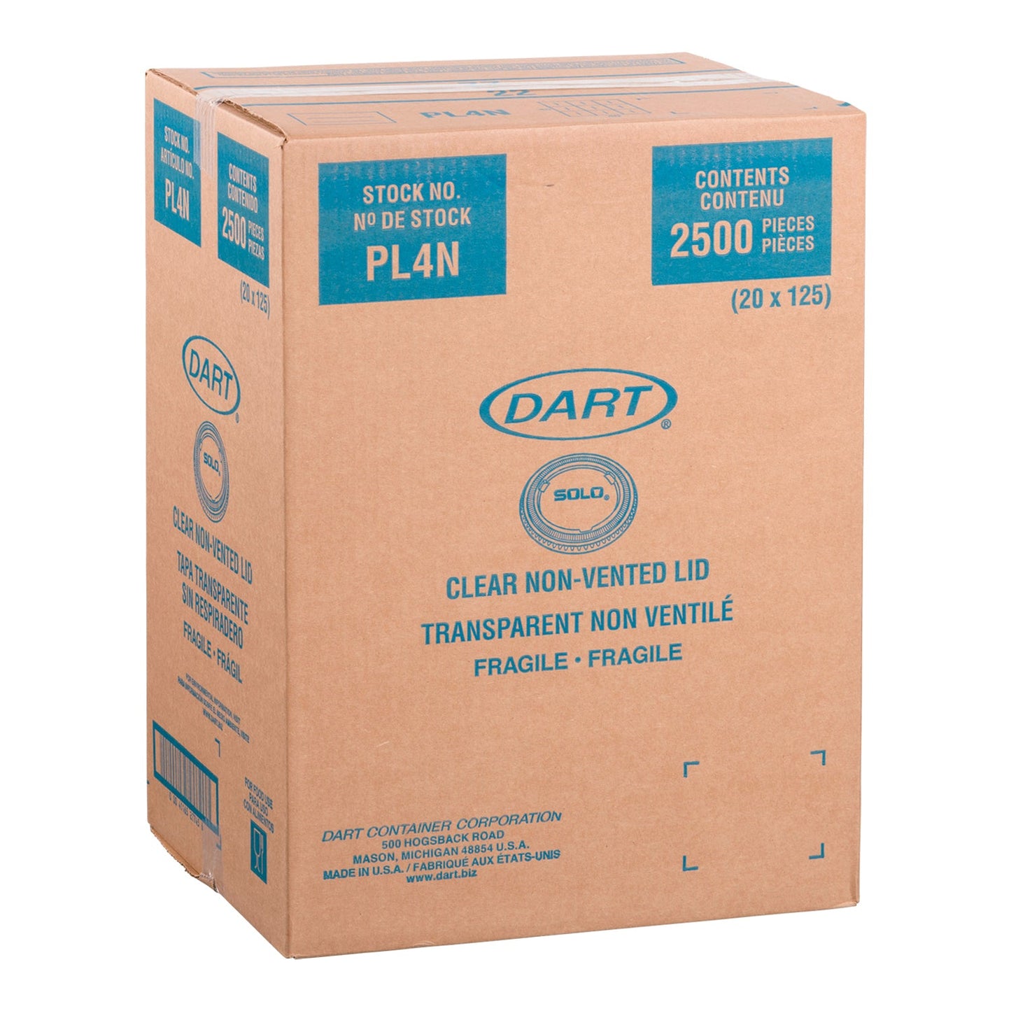 DART -  CLEAR PLASTIC LID, 3.25-5.5oz PORTION CUPS 20x125EA