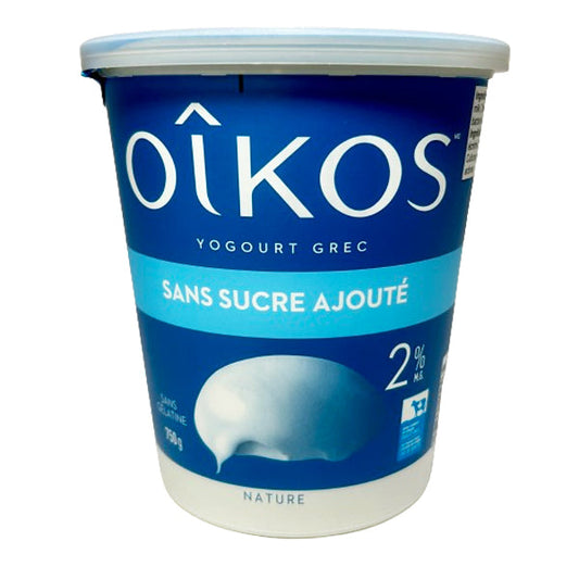 DANONE - OIKOS 2% PLAIN GREEK YOGURT 750GR